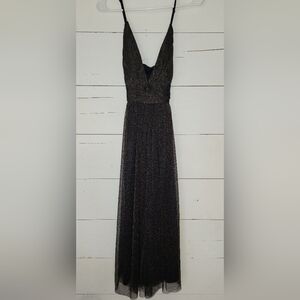 Gigi Shimmer Dress | Navy + Gold - S